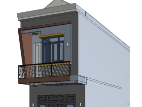 Bản vẽ revit và cad thiết kế nhà ở 2 tầng, lệch tầng kích thước thiết kế 5x20m