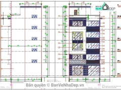 File cad thiết kế nhà phố 5 tầng KT 4x15m gồm: Bản vẽ kiến trúc, bản vẽ kết cấu