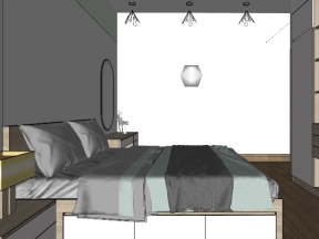 Nội thất phòng ngủ mới dựng model sketchup đẹp