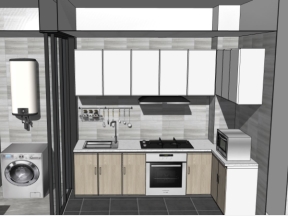 Sketchup mẫu nội thất phòng bếp đẹp kiểu mới