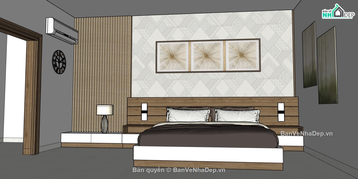 File sketchup phòng ngủ hiện đại,thiết kế phòng ngủ hiện đại,phòng ngủ sang trọng,thiết kế phòng ngủ đẹp