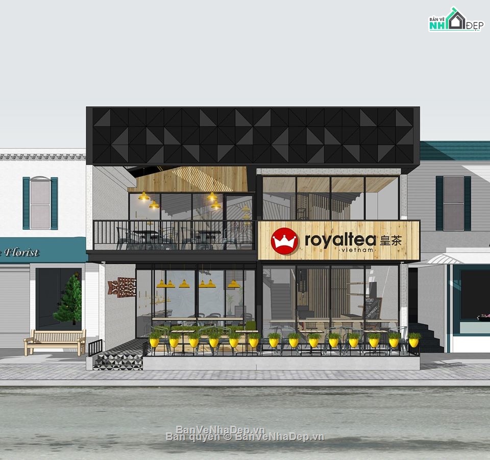 Tổng hợp 5 mẫu Sketchup mô hình cửa hàng, quán cafe được bạn đọc tải về nhiều
