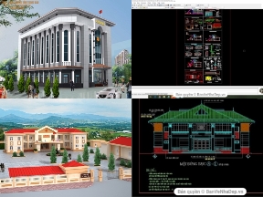 Bộ sưu tập 10 bản vẽ Autocad ủy ban nhân dân mới thi công