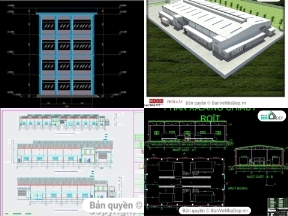 Bộ sưu tập 10 mẫu File AutoCAD nhà xưởng công nghiệp có đầy đủ bản vẽ thi công xây dựng phần kết cấu