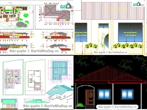 Bộ sưu tập 12 bản vẽ Autocad nhà cấp 4 miễn phí chi tiết