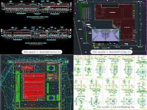 Bộ sưu tập 20 bản vẽ AutoCAD nhà xưởng công nghiệp chi tiết các hạng mục kiến trúc và kết cấu