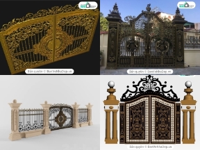 Bộ sưu tập 3dsmax tổng hợp 4 mẫu thiết kế cổng biêt thự nhà phố tuyệt đẹp
