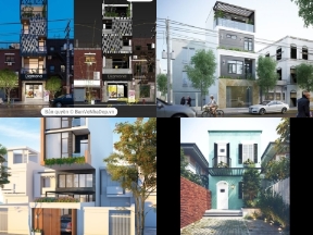 Bộ sưu tập 3dsmax tổng hợp 5 mẫu phối cảnh ngoại thất nhà phố hiện đại