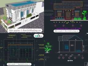 Bộ sưu tập 4 Bản Vẽ Full Kiến Trúc, Kết Cấu Nhà Phố 1 Tầng Mới 2020