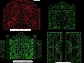 Bộ sưu tập 4 mẫu bản vẽ cổng cắt CNC thiết kế siêu đẹp sang trọng sale 10%