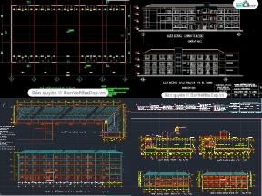 Bộ sưu tập 5 bản vẽ Autocad trường trung học cơ sở miễn phí