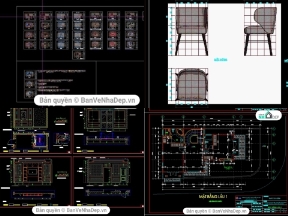 Bộ sưu tập 5 bản vẽ CAD bộ nội thất tân cổ điển mới nhất