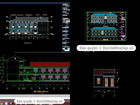Bộ sưu tập 5 bản vẽ đầy đủ Kiến Trúc, Kết Cấu, Điện Nước trường tiểu học chất lượng nhất