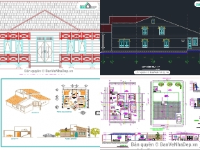 Bộ sưu tập 5 file Autocad nhà cấp 4 miễn phí tải nhiều