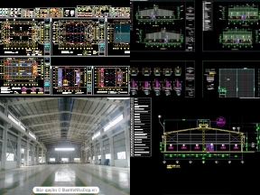 Bộ sưu tập 5 file AutoCAD nhà xưởng công nghiệp cực kì chi tiết, đặc biệt phù hợp với các bạn kỹ sư trẻ chưa có kinh nghiệm học tập và nghiên cứu thêm