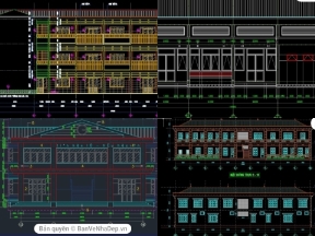 Bộ sưu tập 6 bản vẽ đầy đủ Kiến Trúc, Kết Cấu, Điện Nước trường tiểu học đẹp