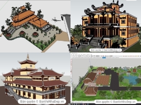 Bộ sưu tập 6 File Sketchup đình chùa hot nhất 2019