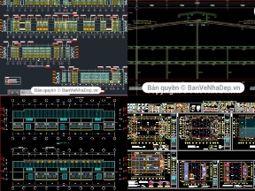 Bộ sưu tập 6 mẫu nhà xưởng công nghiệp có đầy đủ các bản vẽ chi tiết xây dựng hạng mục kết cấu