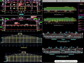 Bộ sưu tập 6 mẫu nhà xưởng công nghiệp được xây dựng trên phần mềm AutoCAD có đầy đủ các bản vẽ chi tiết xây dựng cho hạng mục kết cấu