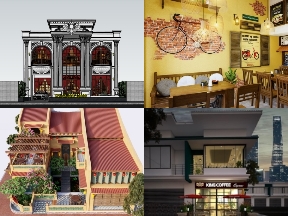 Bộ sưu tập 6 mẫu Sketchup nhà hàng quán ăn được bạn đọc quan tâm tham khảo nhiều