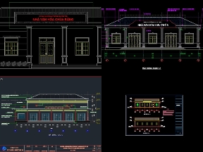 Bộ sưu tập 7 bản vẽ Autocad nhà văn hóa thiết kế mới