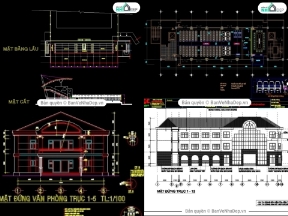 Bộ sưu tập 8 bản vẽ đầy đủ Kiến Trúc các công trình xã hội miễn phí Hot