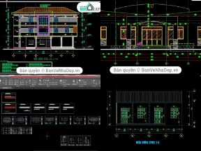 Bộ sưu tập 8 bản vẽ đầy đủ Kiến Trúc, Kết Cấu, Điện Nước nhà văn hóa giá rẻ