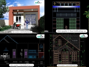 Bộ sưu tập 8 file Autocad nhà cấp 4 miễn phí cực hay
