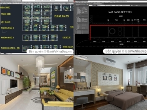 Bộ sưu tập 8 mẫu bản vẽ Autocad Thiết kế thi công triển khai đầy đủ chi tiết
