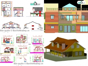 Bộ sưu tập 8 mẫu nhà biệt thự 2 tầng có kiến trúc độc đáo, chia sẻ miễn phí với mọi người