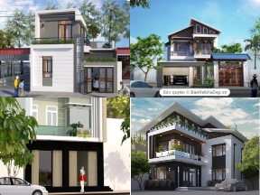 Bộ sưu tập 8 mẫu thiết kế nhà phố 2 tầng hiện đại sang trọng độc đáo đầy đủ kiến trúc, kết cấu và phối cảnh
