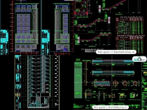 Bộ sưu tập 9 mẫu bản vẽ autocad đầy đủ kiến trúc, kết cấu thiết khác sạn cao tầng