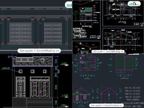 Bộ sưu tập Bộ 11 Bản Vẽ Full Kiến Trúc, Kết Cấu Nhà Phố 1 Tầng Chỉ 96k