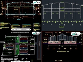 Bộ sưu tập Bộ 20 bản vẽ nhà xưởng công nghiệp siêu rẻ với đầy đủ hạng mục kiến trúc, kết cấu