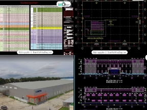 Bộ sưu tập Bộ 4 file AutoCAD nhà xưởng công nghiệp có đầy đủ bản vẽ chi tiết xây dựng, đồng giá chỉ 40k