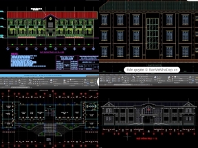 Bộ sưu tập Bộ 5 bản vẽ Full KT, KC, ĐN ủy ban nhân dân tham khảo