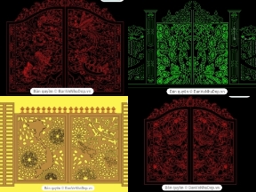 Bộ sưu tập Bộ 5 bản vẽ thiết kế cổng biệt thự | nhà phố cắt CNC hot nhất hiện nay
