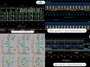 Bộ sưu tập Bộ 5 mẫu nhà xưởng công nghiệp được xây dựng trên phần mềm AutoCAD có đầy đủ các bản vẽ chi tiết xây dựng các hạng mục như kiến trúc, kết cấu