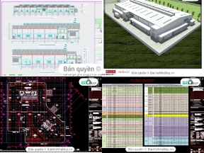 Bộ sưu tập Bộ 8 bản vẽ AutoCAD nhà xưởng công nghiệp đầy đủ kiến trúc kết cấu, rất thích hợp để mọi người tham khảo