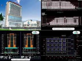 Bộ sưu tập FIle cad kiến trúc, kết cấu 6 bộ bản vẽ thiết kế khách sạn chỉ 79k