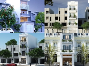 Bộ sưu tập Nhà phố 4 tầng ( bộ hồ sơ 8 mẫu) đầy đủ kiến trúc + kết cấu + điện nước + phối cảnh