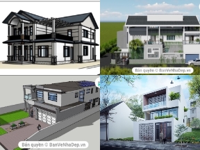 Bộ sưu tập Revit 6 mẫu thiết kế nhà phố 2 tầng độc đáo