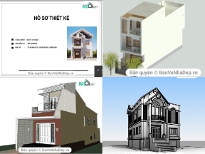 Bộ sưu tập Revit tổng hợp 10 mẫu thiết kế nhà phố 2 tầng