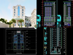 Bộ sưu tập Sale trọn bộ 4 mẫu bản vẽ thiết kế khách sạn đầy đủ kiến trúc, kết cấu, điện nước chỉ với 99k