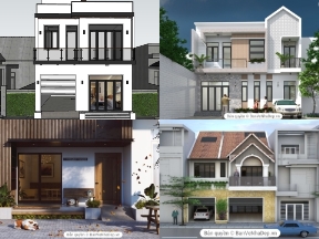 Bộ sưu tập Sketchup 12 mẫu thiết kế nhà phố 2 tầng thiết kế đa phong cách hot nhất