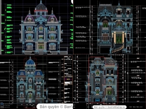 Bộ sưu tập Tổng hợp 8 mẫu bản vẽ lâu đài dinh thự độc đáo thiết kế đa phong cách bằng Autoad