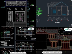 Bộ sưu tập Top 5 Bản Vẽ Full Kiến Trúc, Kết Cấu Nhà Phố 1 Tầng Tải Nhiều 2019