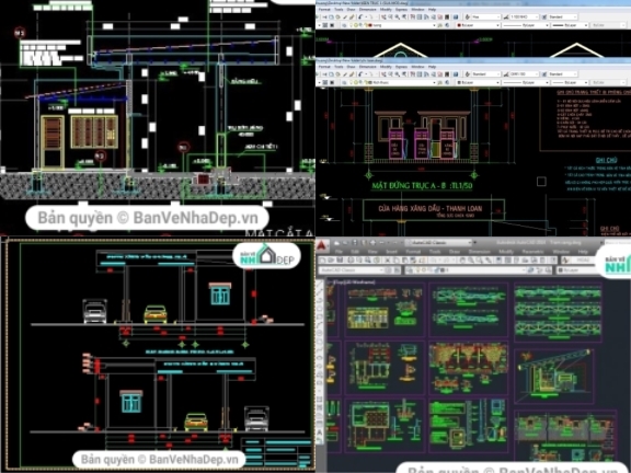 10 bản vẽ AutoCAD chi tiết xây dựng cửa hàng xăng dầu có đầy đủ bản vẽ kiến trúc, kết cấu