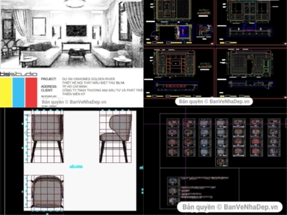 10 File cad thiết kế nội thất biệt thự