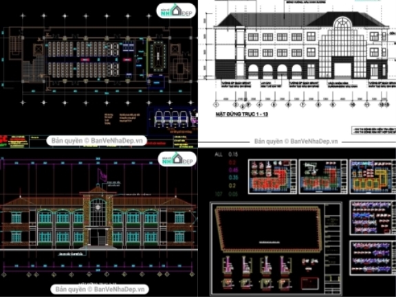 12 bản vẽ đầy đủ Kiến Trúc các công trình xã hội miễn phí download nhiều 2019